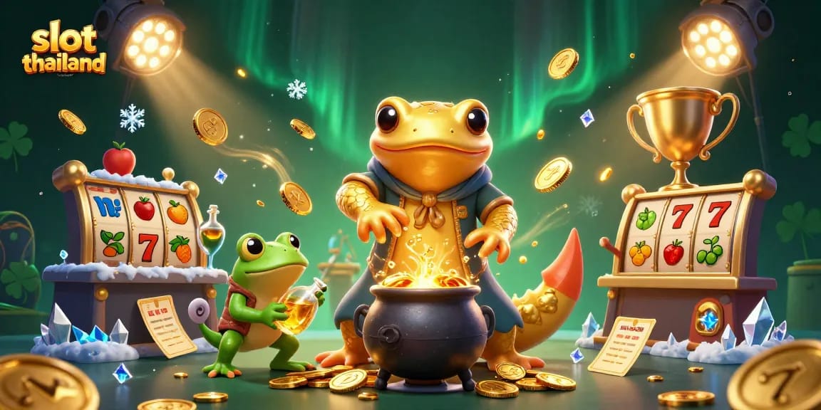 Experience thrilling gameplay at slot thailand with enchanting golden alchemist characters and vibrant casino elements.