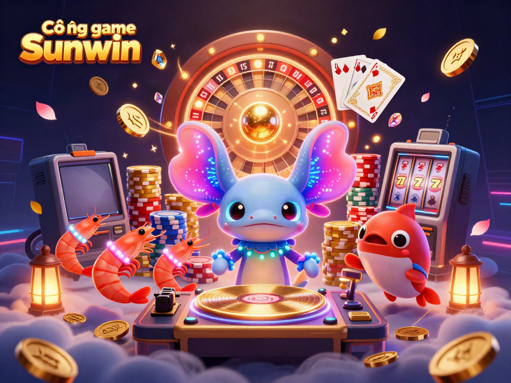 Experience excitement at Cổng game Sunwin with energetic characters and casino elements.
