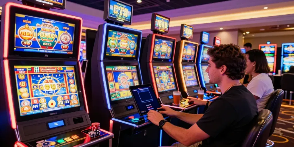 Exciting gaming experience at UK slots not on Gamstop in lively casino environment.