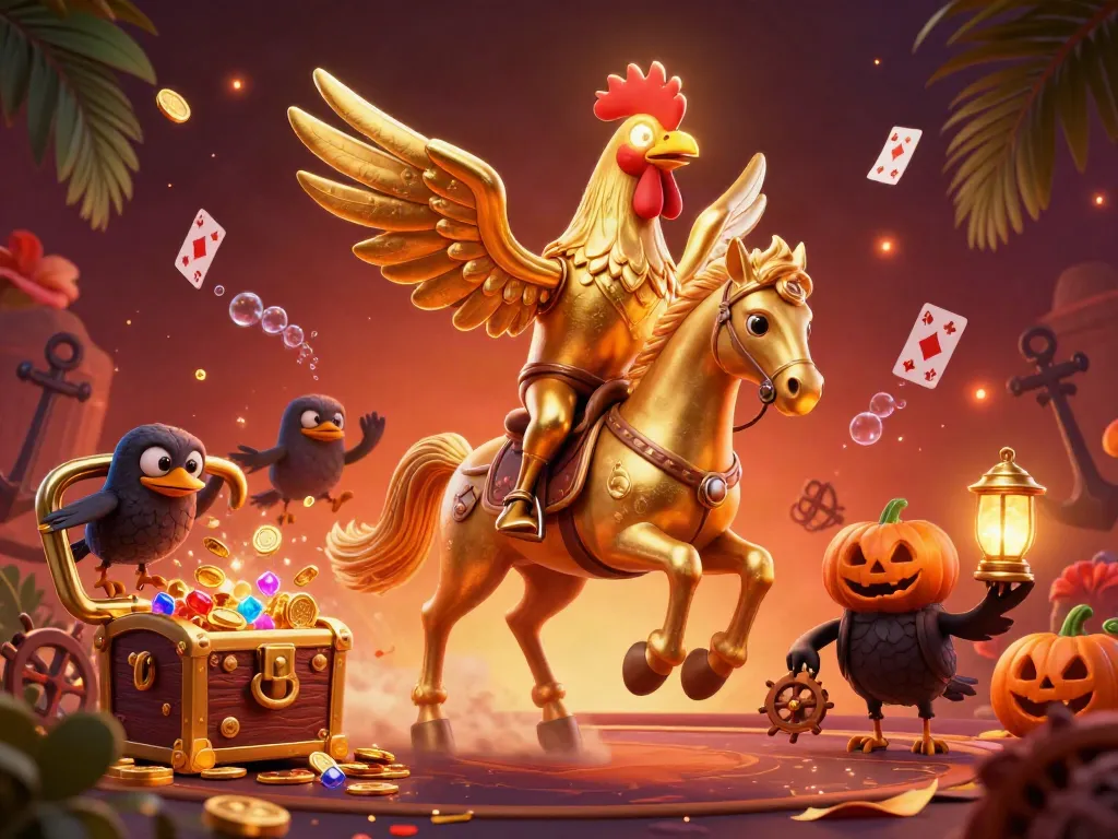 Experience the excitement of 789club chính chủ with golden rooster characters in a vivid casino.