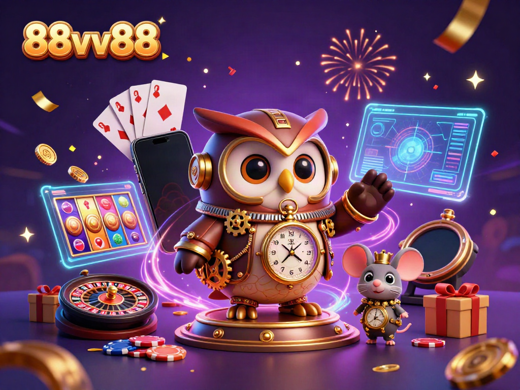 Engage in thrilling slot games with the 88vv88 time-traveler owl and exciting casino elements.