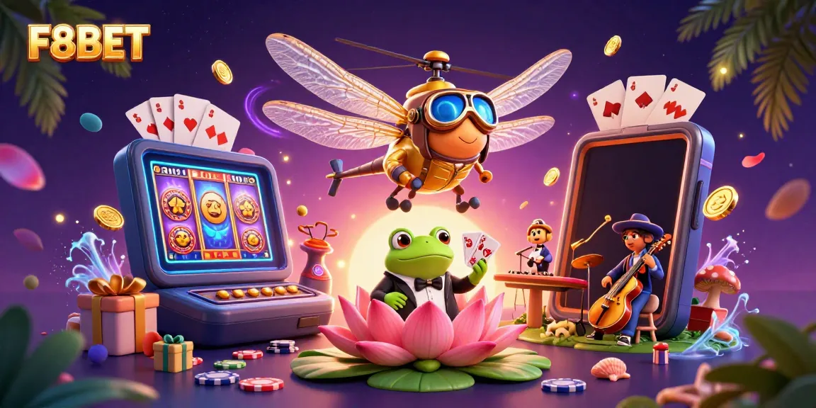 Experience F8BET's vibrant casino atmosphere with dynamic characters and thrilling gaming elements.