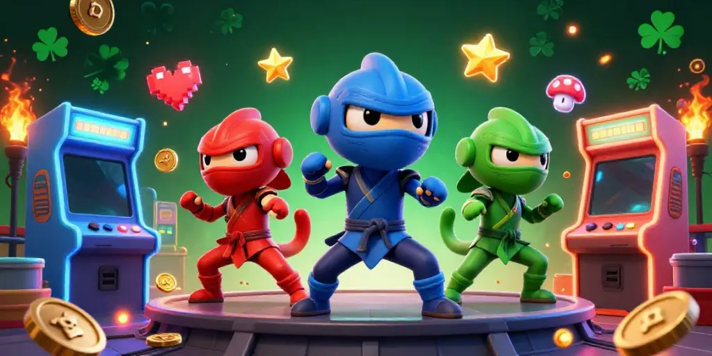Experience 23WIN's thrilling gameplay with dynamic chameleon ninjas and vibrant casino elements.