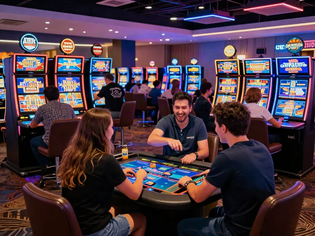 Exciting gaming scene showcasing players enjoying uk slots not on gamstop in a modern casino.