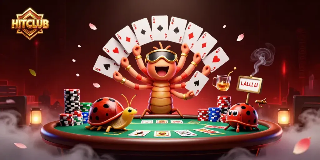 Experience gaming excitement with HITCLUB's lively casino scene showcasing colorful poker and charismatic characters.