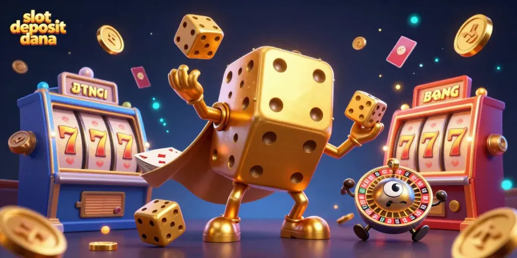 Experience exciting gameplay with slot deposit dana at this vibrant casino-inspired scene.