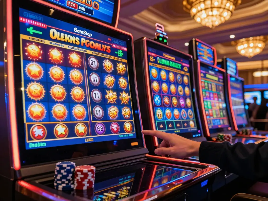 Engaging online gaming scene featuring UK slots not on GamStop with vibrant colors and immersive interface.