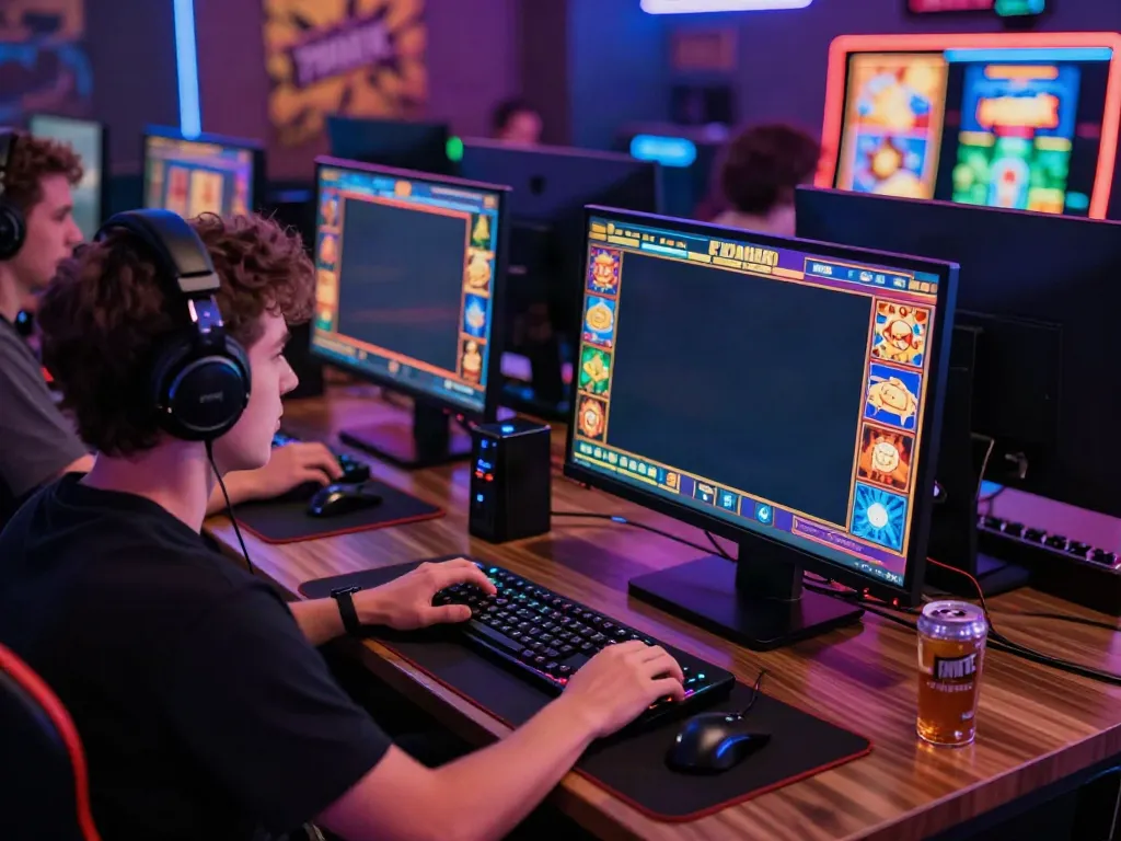 Exciting online gaming atmosphere with player engaging in uk slots not on gamstop.