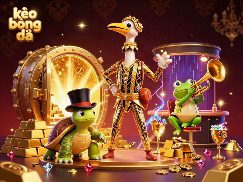 Experience kèo bóng đá with lively characters at a vintage casino scene alive with treasures.
