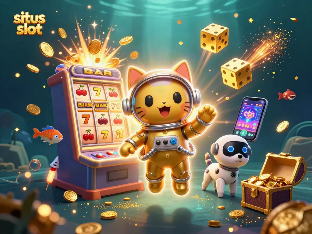 Engage with top situs slot games enjoying jackpots and colorful gaming themes in an interactive scene.
