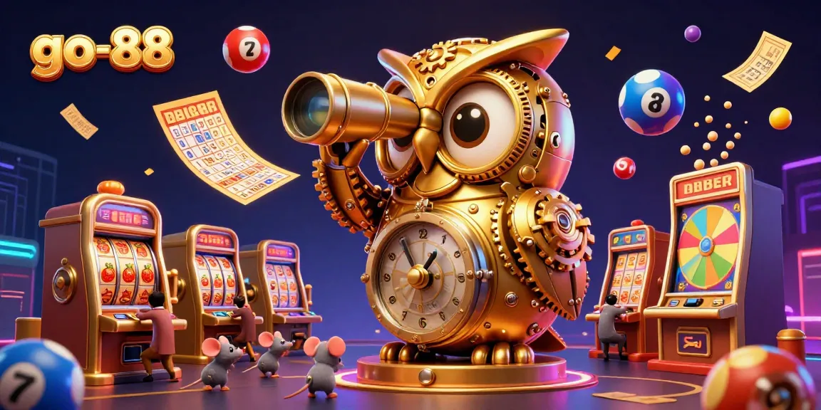 Experience thrilling wins at go-88 with a vibrant casino scene, showcasing dynamic slot machines and colorful lottery elements.