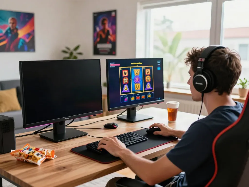 Exciting gaming scene featuring UK slots not on GamStop with vibrant slot games.