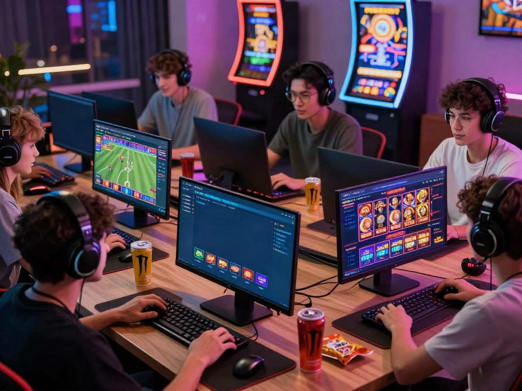 Dynamic online gaming environment at https://zbet.cymru/ featuring players engaged in sports betting and casino games.