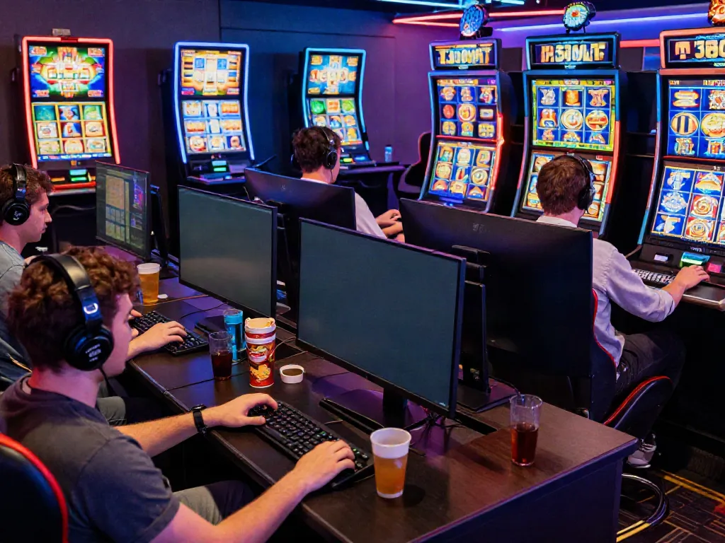 Players enjoying uk slots not on gamstop in a lively online gaming environment.