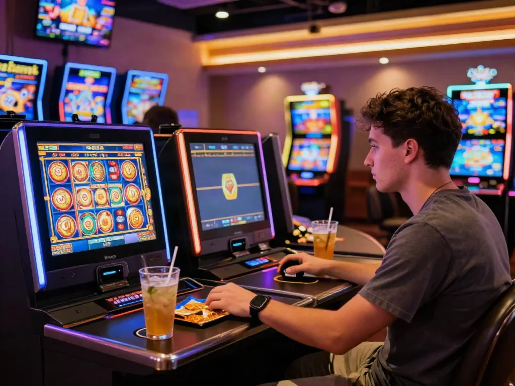 Player enjoying exciting uk slots not on gamstop at a vibrant online casino