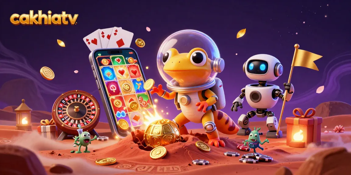 Cakhiatv showcases a Martian gecko's thrilling discovery of a gold casino on Mars, celebrating the adventure.