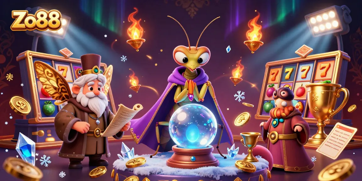 Engage with Zo88's vibrant casino scene featuring a fortune teller and interactive gaming elements.