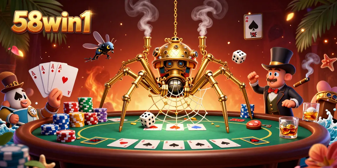 Experience thrilling moments at 58win1 with an intricately designed casino scene featuring steampunk elements.