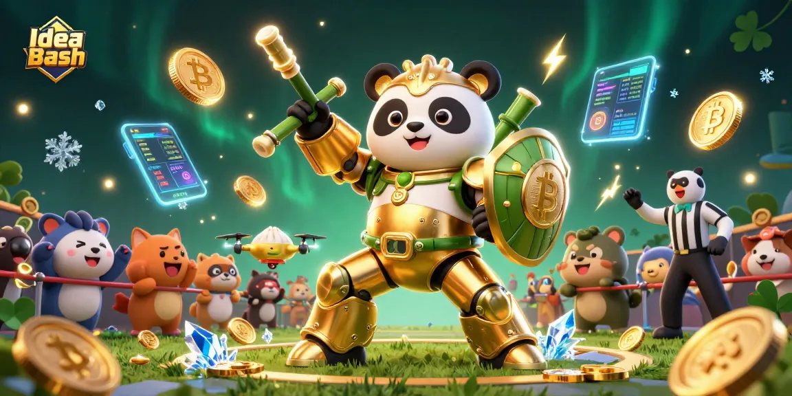 Join the action with Idea Bash as the golden panda battles in a 3D casino arena filled with vibrant energy.